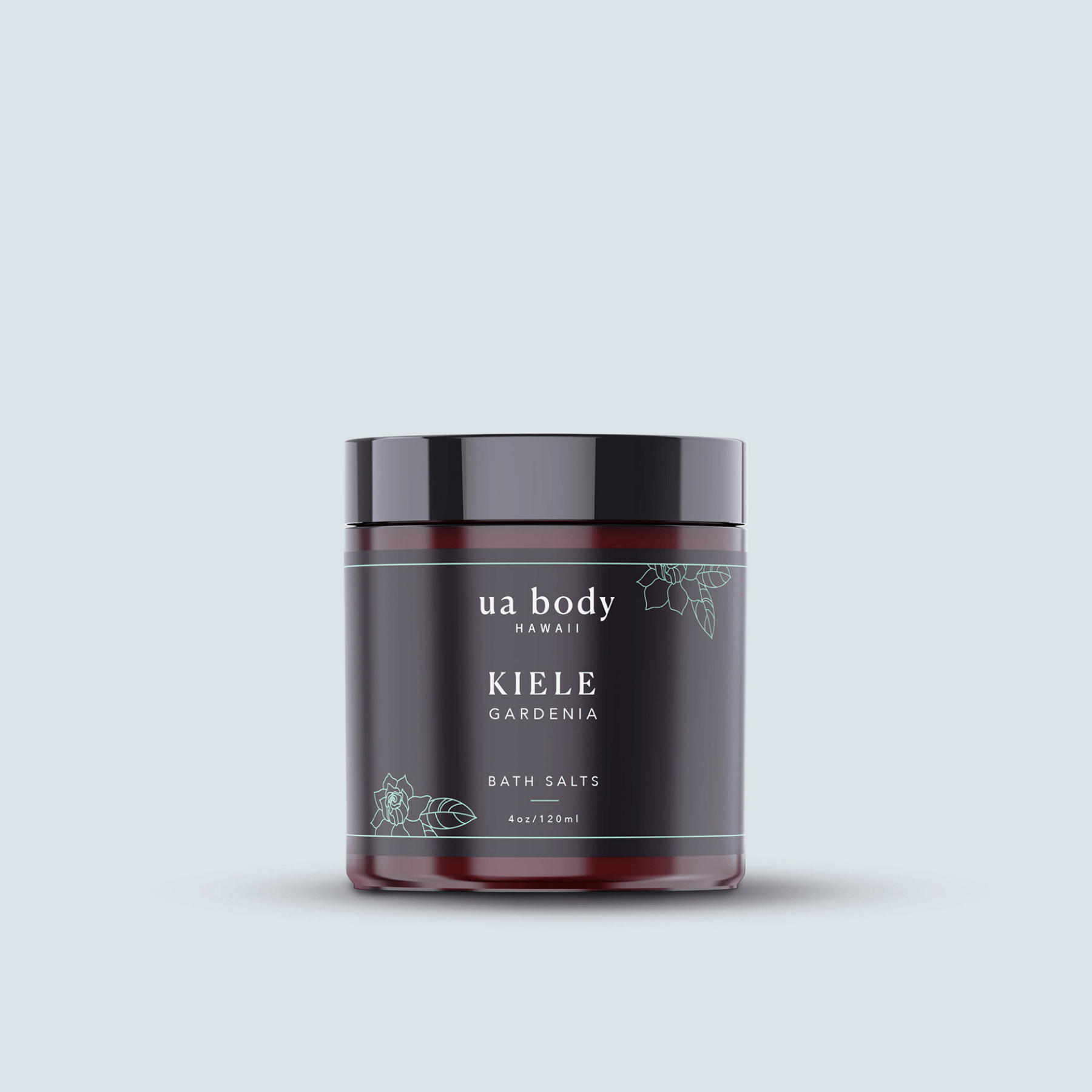 Kiele Bath Salts in front of blue background
