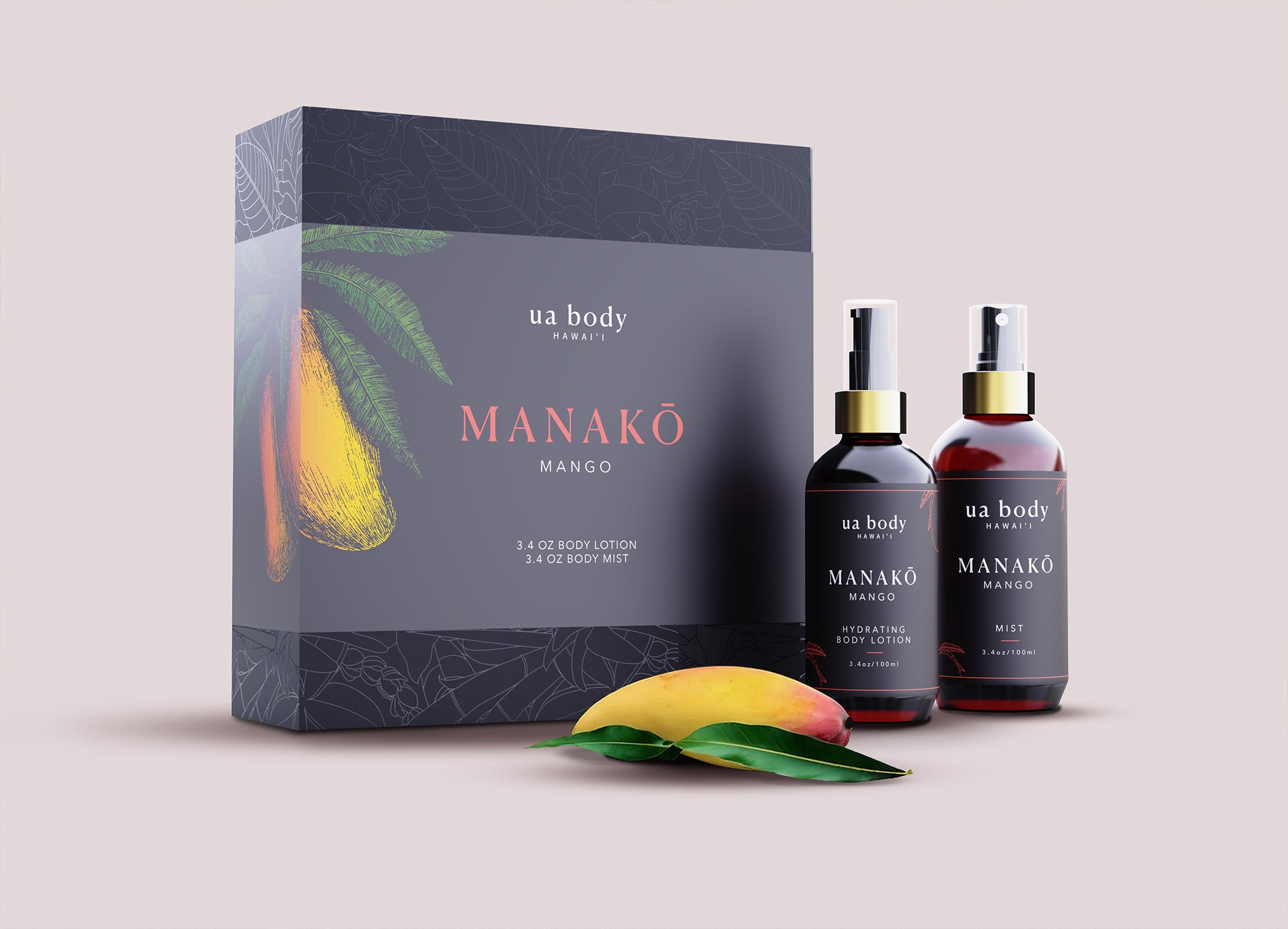 Kino Luxe Box – Manako Mango – 3.4 oz Body Lotion and Mist Set