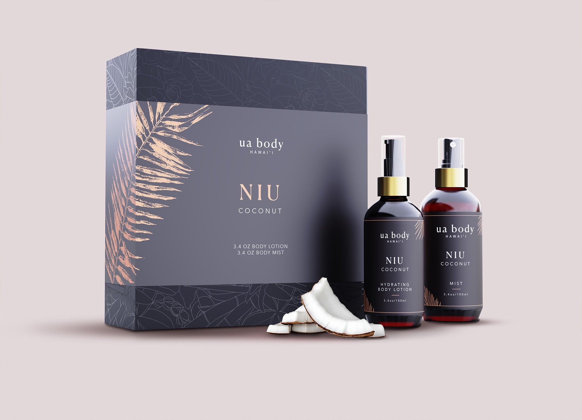 Kino Luxe Box – Niu Coconut – 3.4 oz Body Lotion and Mist Set